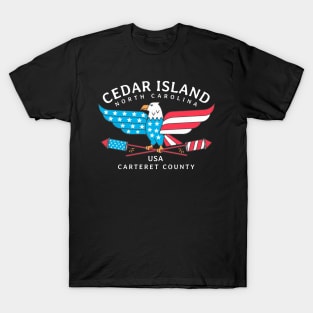 Cedar Island, NC Summer Patriotic Pride Fourth of July T-Shirt